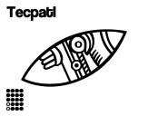 Desenho de Os dias astecas: sílex Tecpatl para colorear