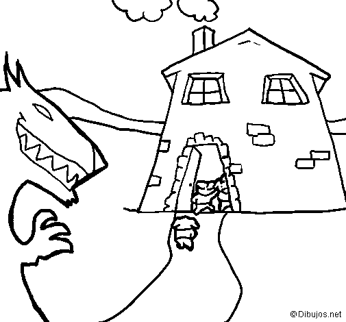 Desenho de Os três porquinhos 10 para Colorir