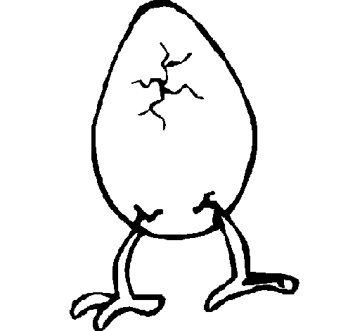 Desenho de Ovo com patas para Colorir