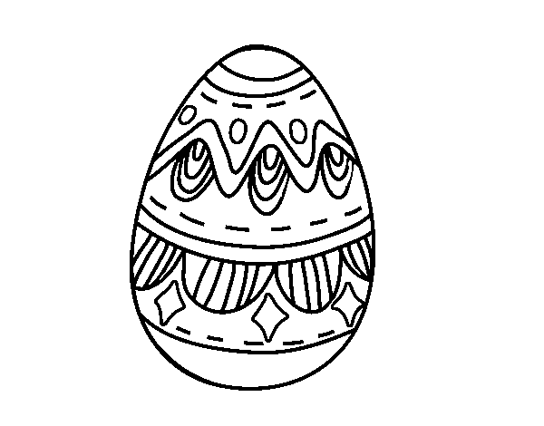 Desenho de Ovo da páscoa com diamantes para Colorir