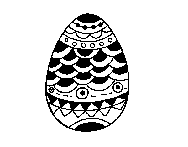 Desenho de Ovo de Páscoa de estilo japonês para Colorir