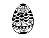 Desenho de Ovo de Páscoa de estilo japonês para colorear