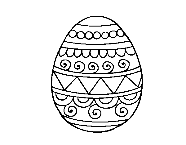 Desenho de Ovo de páscoa decorado para Colorir
