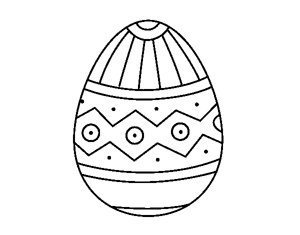 Desenho de Ovo de páscoa estampagem para Colorir