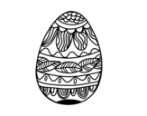 Desenho de Ovo de Páscoacom teste padrão vegetal para colorear