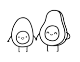Desenho de Ovo e abacate para colorear