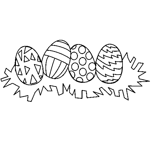 Desenho de Ovos de páscoa III para Colorir