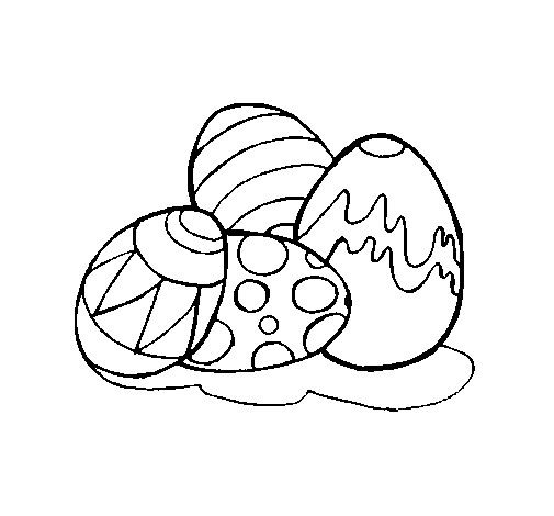 Desenho de Ovos de páscoa para Colorir