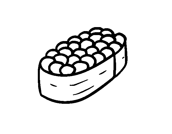 Desenho de Ovos de salmão Nigiri para Colorir