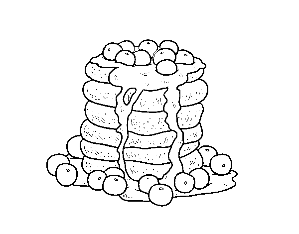 Desenho de Pancakes para Colorir