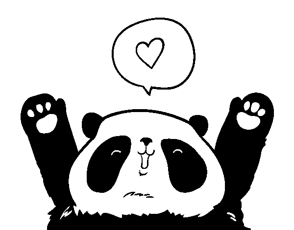 Desenho de Panda amor para Colorir