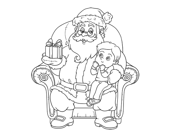 Desenho de Pai Natal para colorir  Desenhos para colorir e imprimir gratis