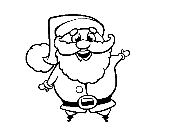 Desenho de Papai Noel engraçado para Colorir