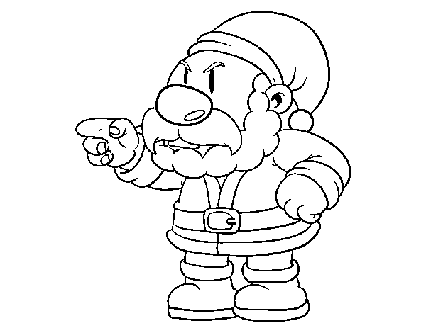 Desenho de Papai Noel zangado para Colorir