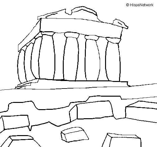 Desenho de Partenon para Colorir