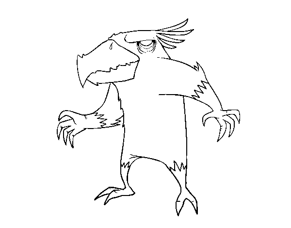 Desenho de Pássaro monstro maligno para Colorir