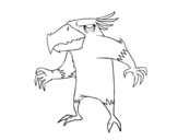 Desenho de Pássaro monstro maligno para colorear