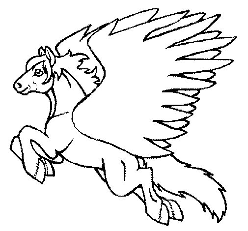 Desenho de Pégaso a voar  para Colorir
