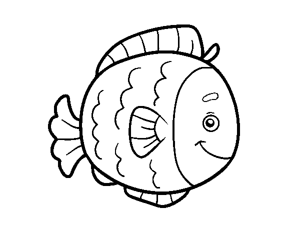 Desenho de Peixe infantil para Colorir