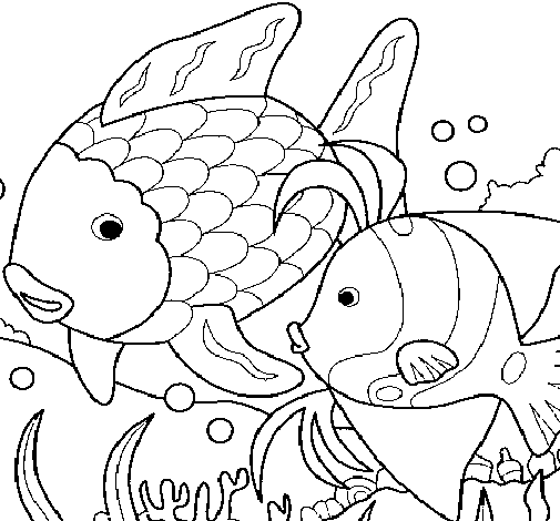 Desenho de Peixes para Colorir