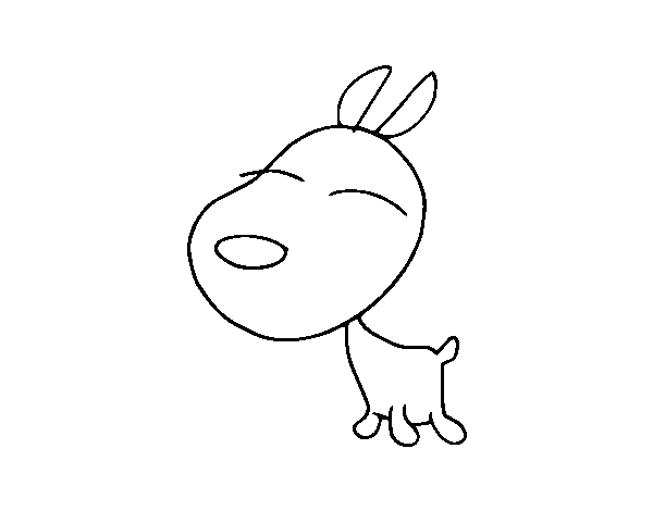 Desenho de Pequeno cachorro cabeça grande para Colorir