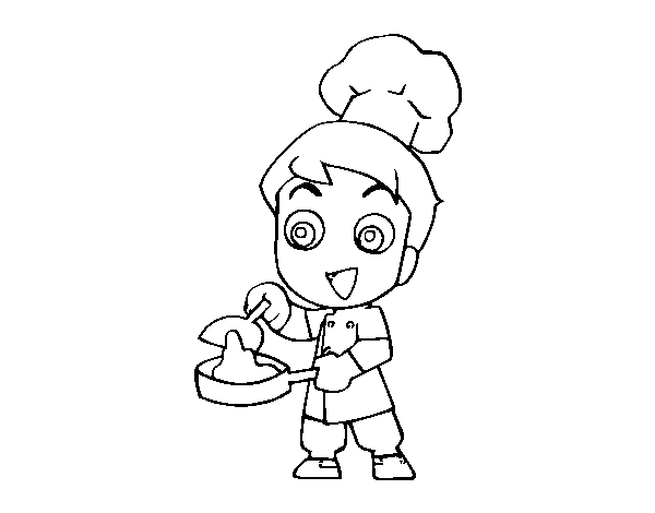 Desenho de Pequeno chef para Colorir