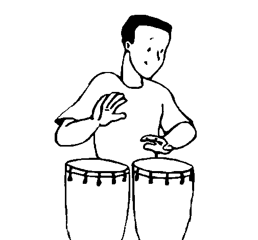 Desenho de Percussionista para Colorir