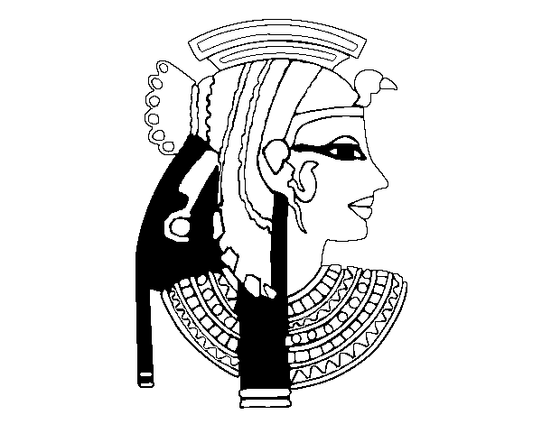 Desenho de Perfil Cleopatra para Colorir