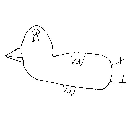 Desenho de Perfil Pássaro para Colorir