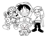 Desenho de Personagens One Piece para colorear