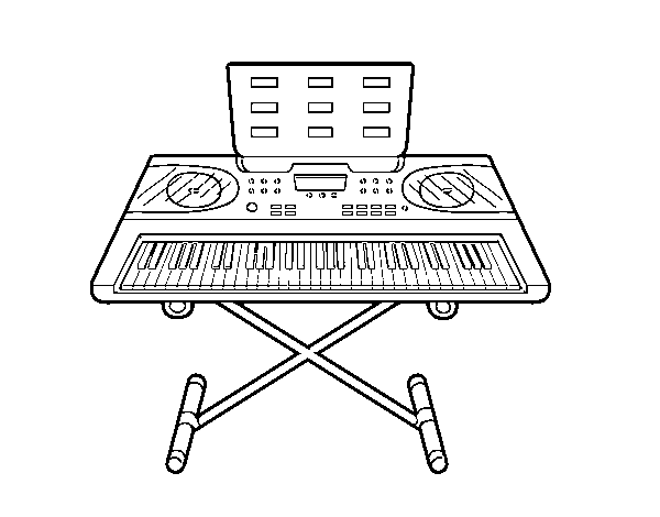 Desenho de Piano Sintetizador para Colorir