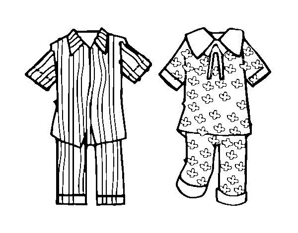 Desenho de Pijamas para Colorir