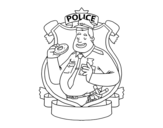 Desenho de Polícia com filhós para colorear