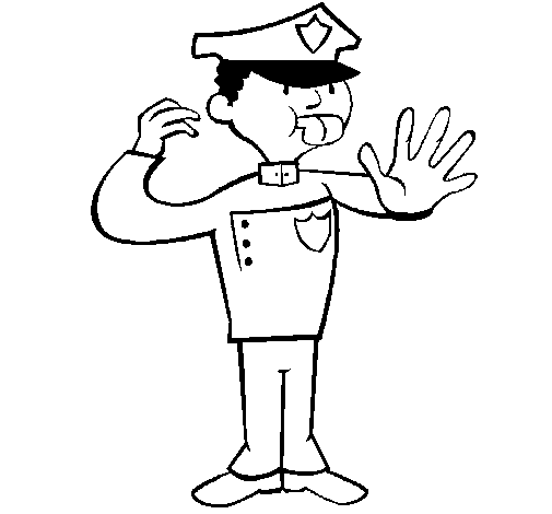 Desenho de Polícia de trânsito para Colorir