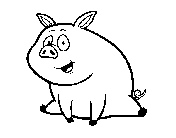 Desenho de Porco da fazenda para Colorir
