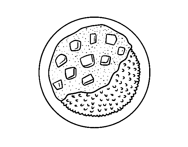 Desenho de Prato de arroz com molho para Colorir