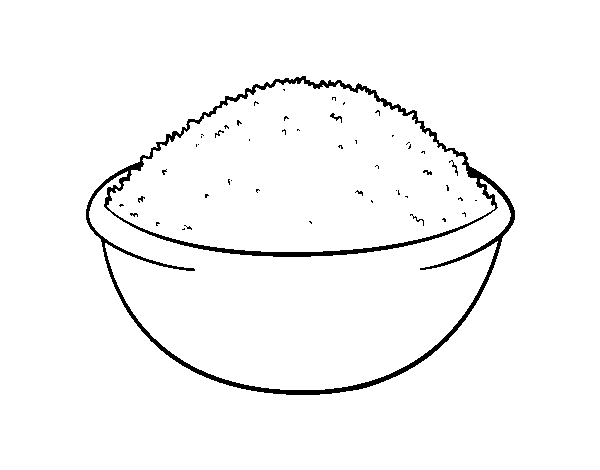 Desenho de Prato de arroz para Colorir
