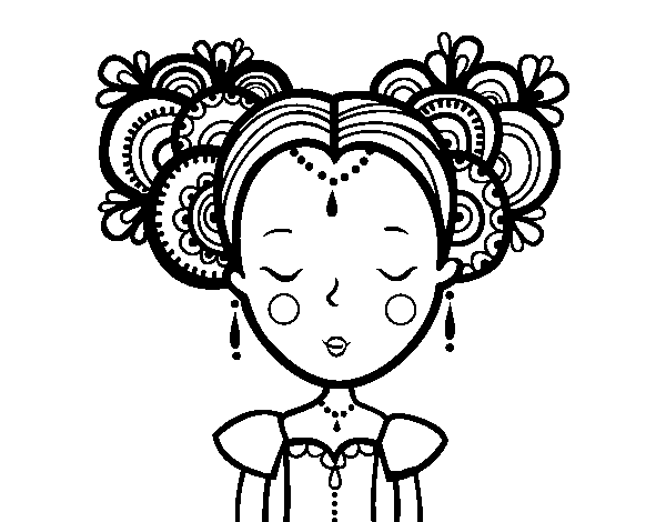 Desenho de Princesa clássica para Colorir