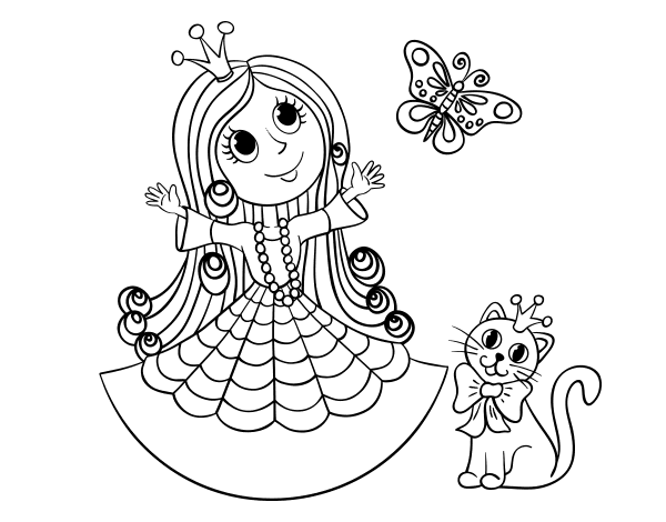 Desenho de Princesa no baile para Colorir - Colorir.com