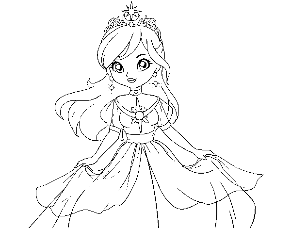 Desenho de Princesa da estrela para Colorir