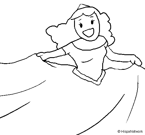 Desenho de Princesa feliz para Colorir