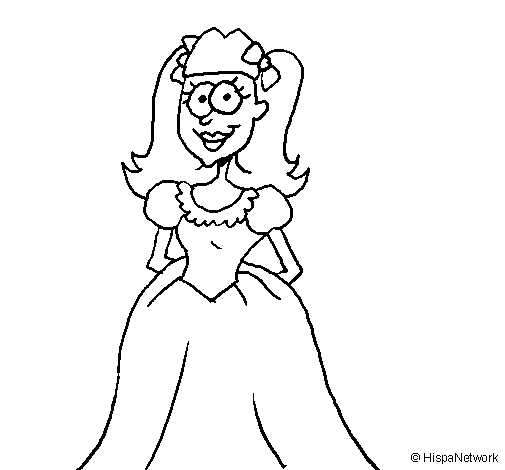 Desenho de Princesa jovem para Colorir