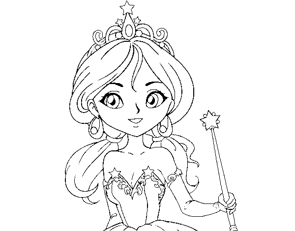 Desenho de Princesa mágica para Colorir