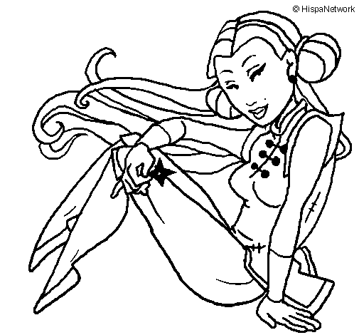 Desenho de Princesa ninja para Colorir