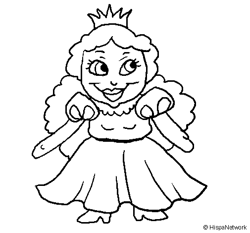 Desenho de Princesa pequena para Colorir