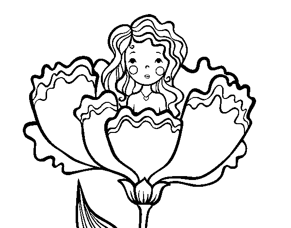 Desenho de Princesa Polegarzinha para Colorir