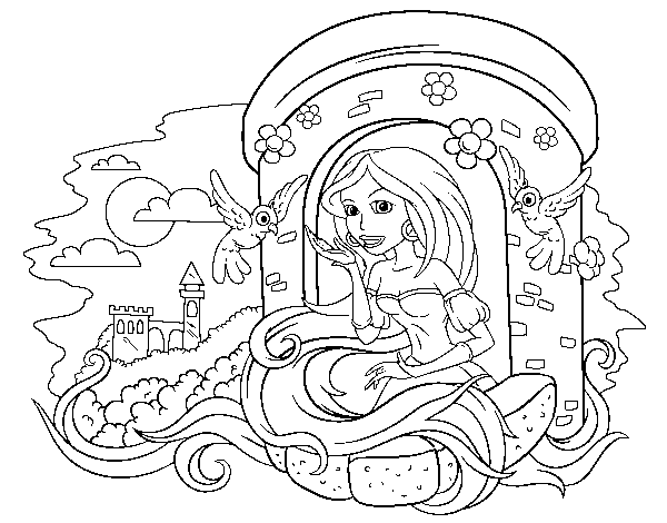 Desenho de Princesa Rapunzel para Colorir