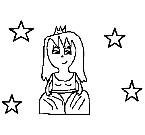 Desenho de Princesa risonha para Colorir