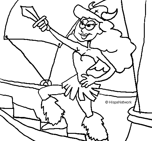Desenho de Princesa viking para Colorir