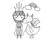 Dibujo de Príncipe e dragão